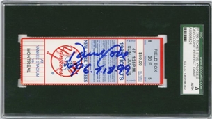 David Cone Signed and Inscribed Ticket Stub From Perfect Game